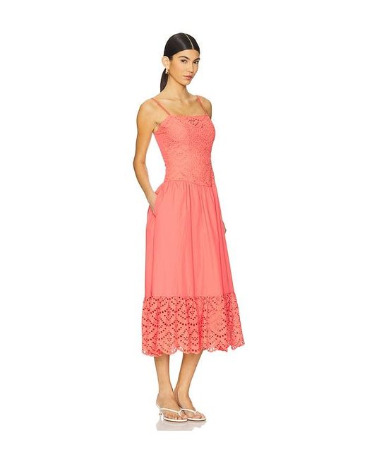 Astr Dress ミディ丈ドレス Red
