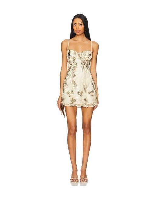 Robe Courte Opal En. Taille Also En Xl, Xs For Love & Lemons en coloris Metallic