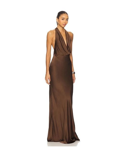 SAU LEE Brown Pearl Gown