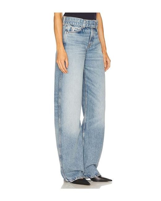 GRLFRND Blue Austen Low Rise Belted