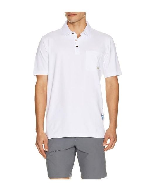 Travis Mathew White Comfortknit Deep Sea Polo for men