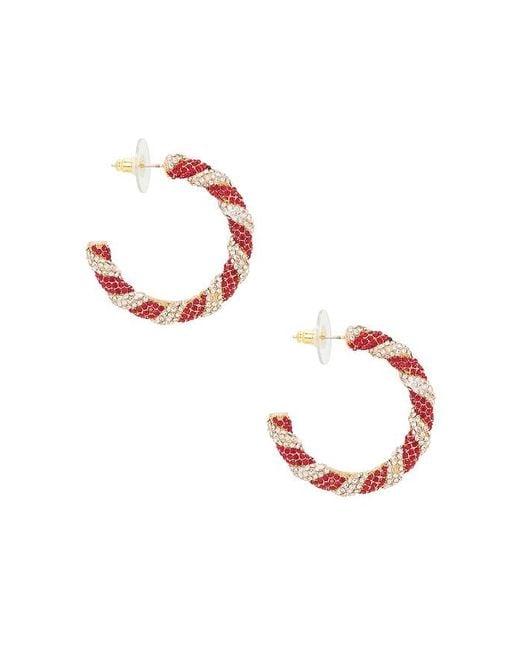 BaubleBar Red Peppermint Hoop Earrings