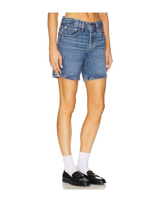 Levi's Blue 501 Mid Thigh Short