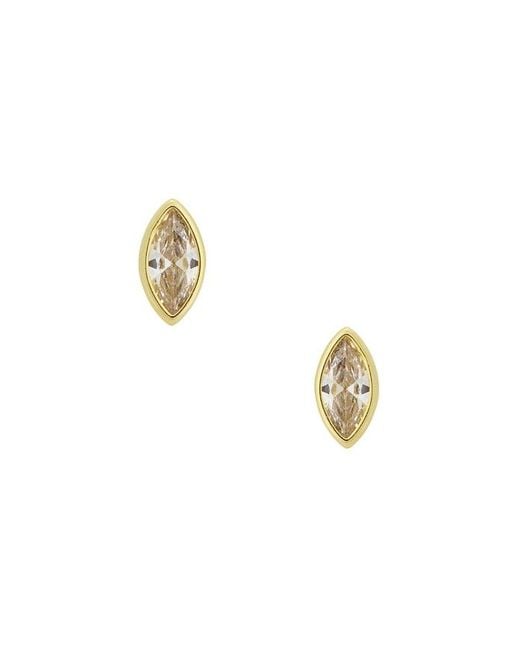 Shashi Metallic Marquise Bezel Stud