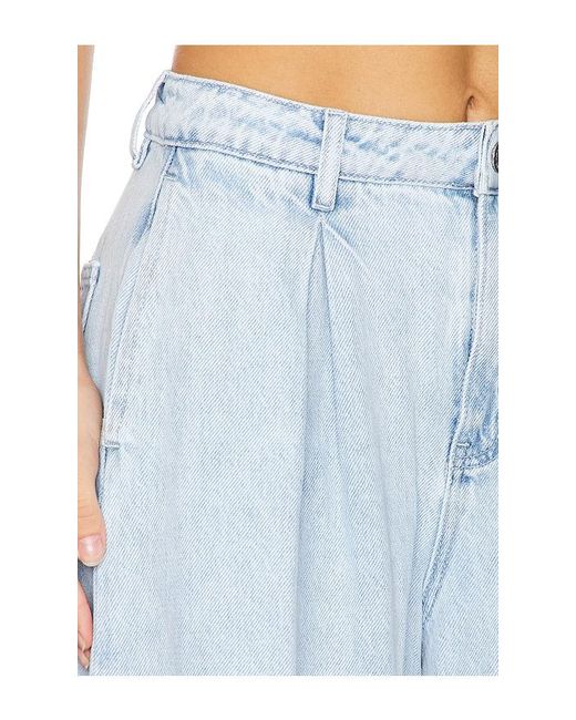 WeWoreWhat Blue Pleated Wide Leg Jeans