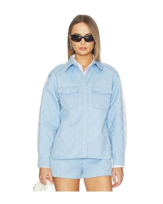 Casablanca Blue Monogram Oversized Shirt