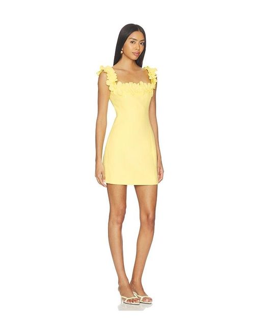 Elliatt Yellow Cara Square Neck Mini Dress