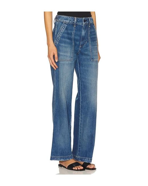 Amo Denim Easy Army スラウチ Blue