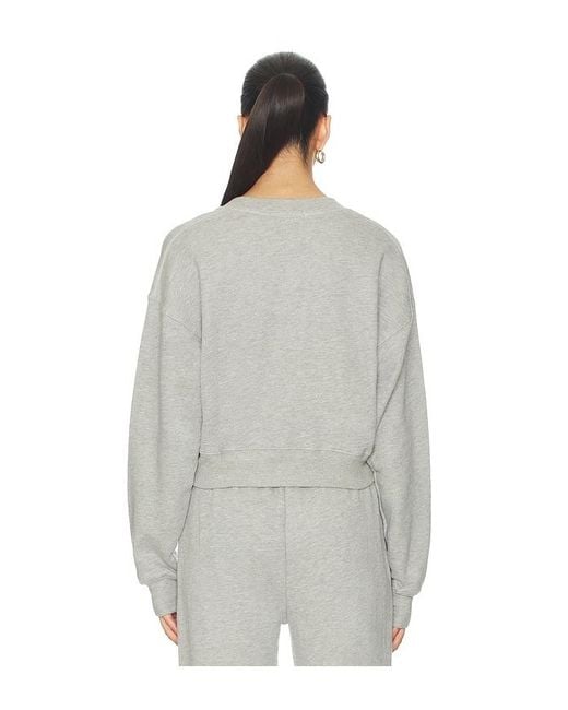 ÉTERNE White Cropped V-Neck Sweatshirt