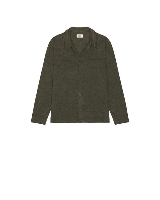 Marine Layer Green Boiled Wool Overshirt for men