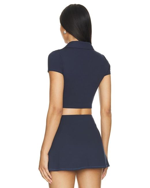 WellBeing + BeingWell Blue Movewell Frankie Polo Top