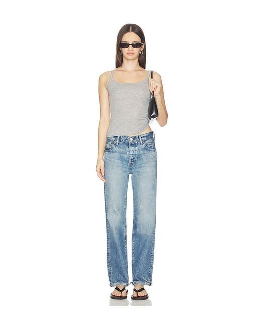 Moussy Blue Dorchester Straight Leg Jeans