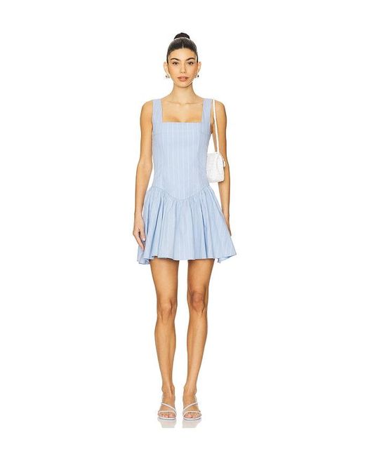 WeWoreWhat Blue Corset Peplum Mini Dress
