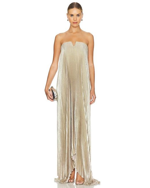 Vestido Largo Tie En Color Oro Metálico Talla (También En 12/L, 6/Xs, 8/S) L'idée de color Natural