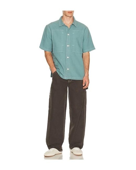 Stan Ray Blue Short Sleeve Painter Shirt for men