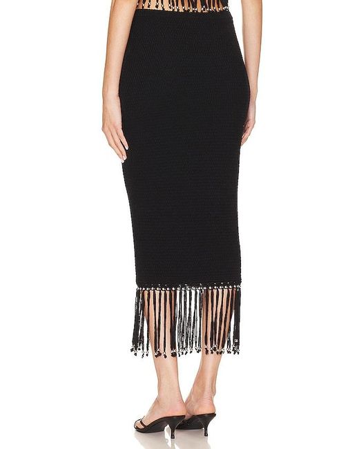 Lovers + Friends Black Bryony Fringe Skirt