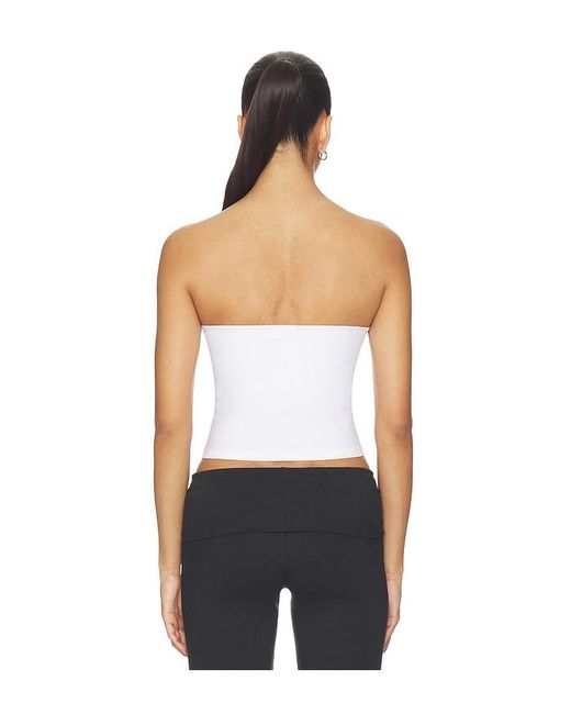 Beyond Yoga White Spacedye Strapless Top