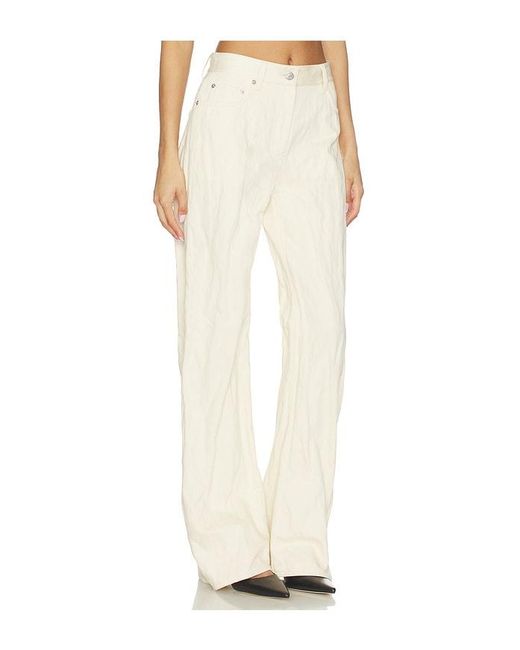 Helmut Lang White Crushed Relaxed Bootcut Pant