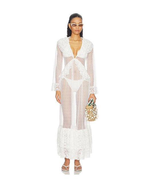 MY BEACHY SIDE White Laurel Maxi Dress