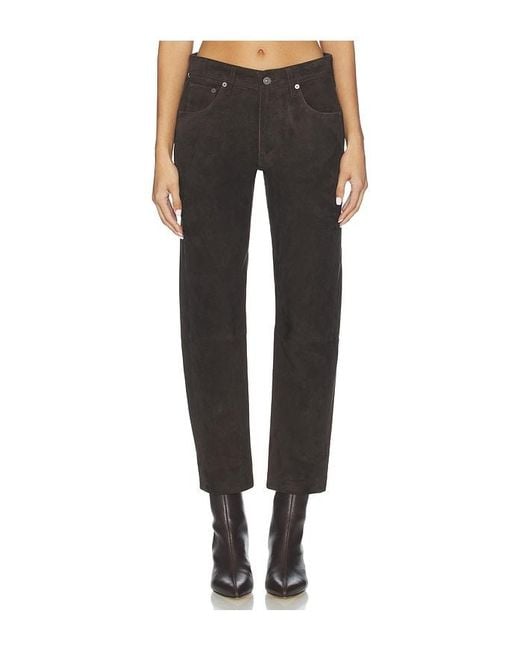 Citizens of Humanity Black Winslow Suede Low Rise Boyfriend