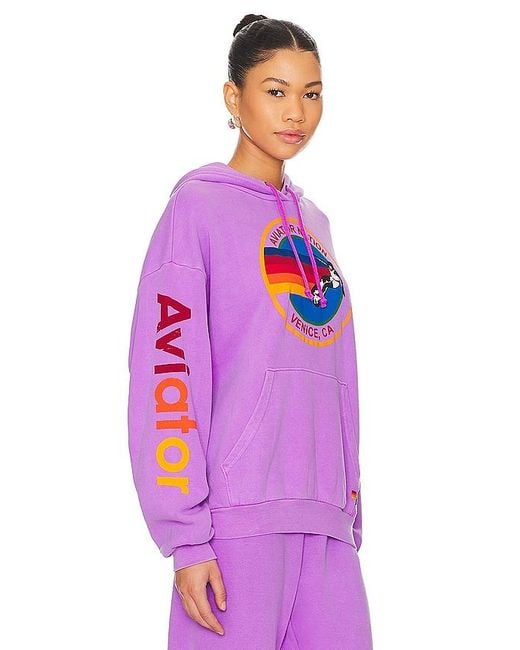 Aviator Nation Purple HOODIE RELAXED