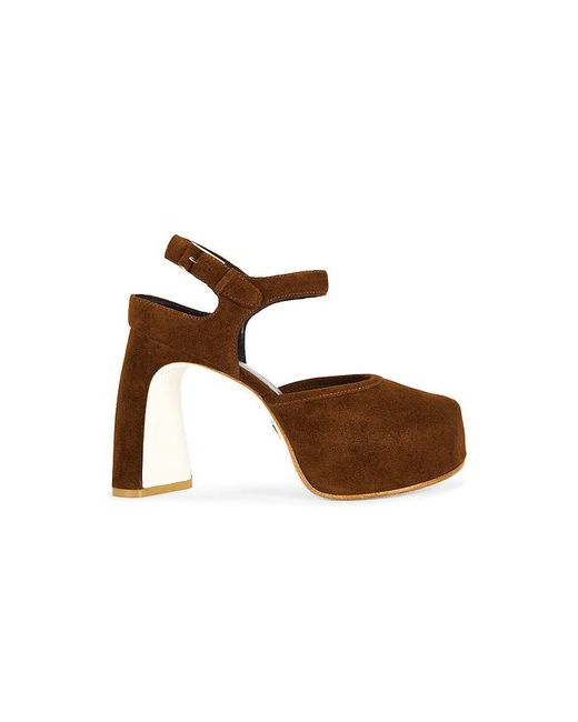 Tory Burch Brown Peep Toe Platform Heel