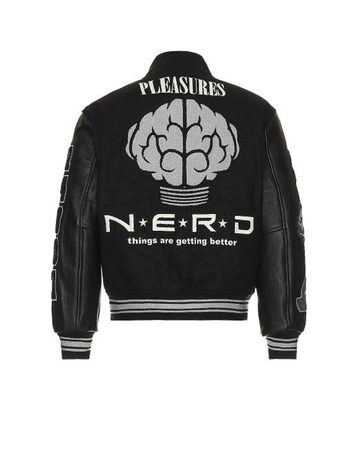 メンズ Pleasures Nerd Varsity Jacket Black