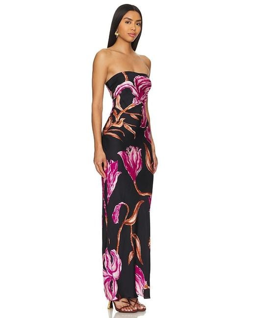 Rococo Sand Red Maxi Strapless Dress