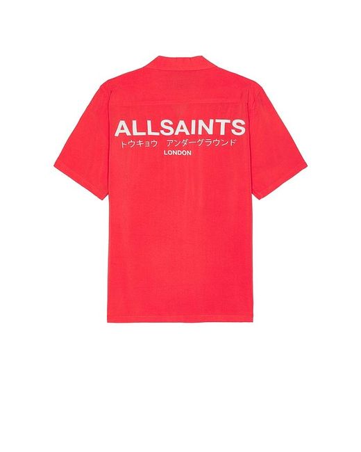 AllSaints Red Underground Short Sleeve Shirt for men