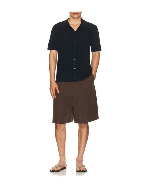 Theory Black Camp Collar Shirt for men