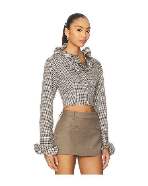 MSGM Brown Viscose Blend Shirt