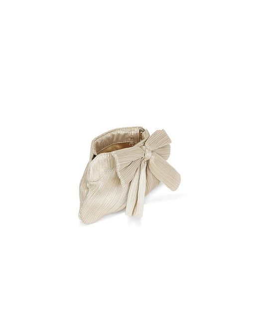 Loeffler Randall Natural Rayne Pleated Bow Clutch