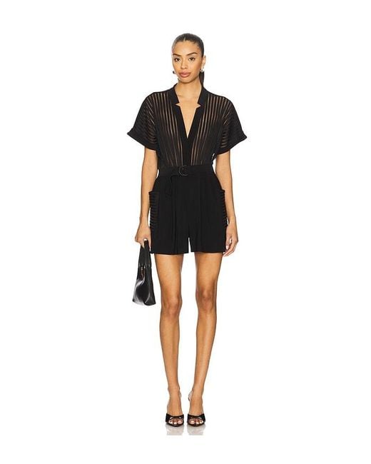 Norma Kamali Black Geralyn Romper