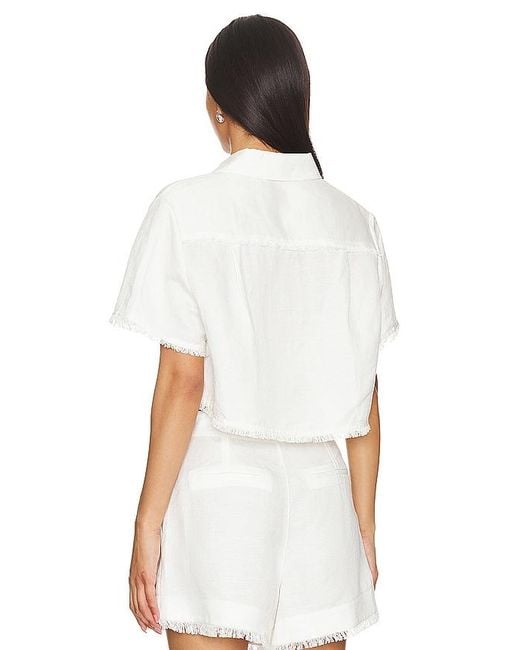 Jonathan Simkhai White Solange Cropped Shirt