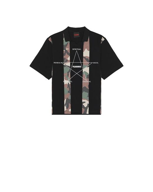 Pleasures Black Social Rugby Polo for men