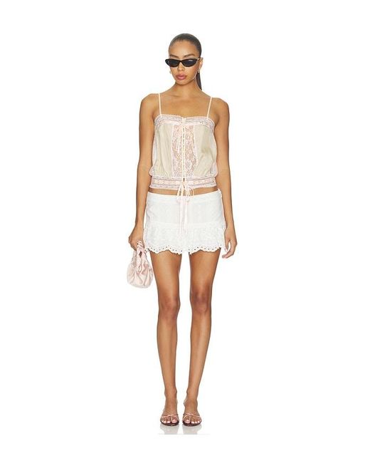 GUIZIO White Aylin Mini Skirt