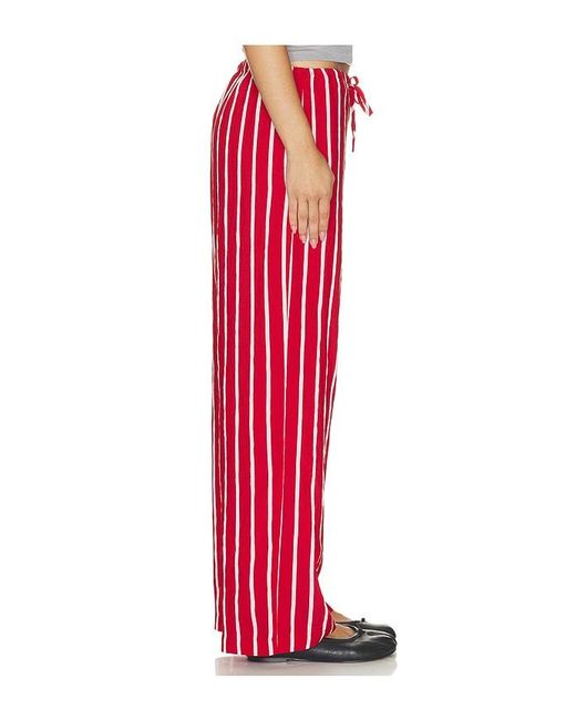 Madewell Red E- Waist Striped Pull- On Pant