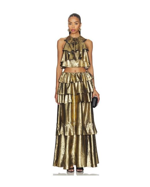 AKNVAS Metallic Vilhelmine Tiered Skirt