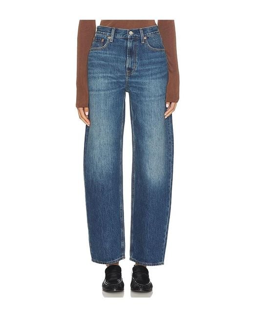 Pistola Wes High Rise Barrel Jeans Blue