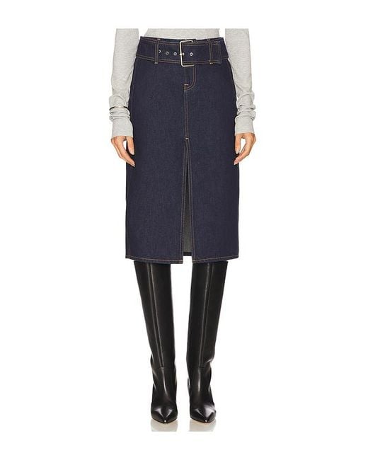 GRLFRND Norma Midi Skirt Blue
