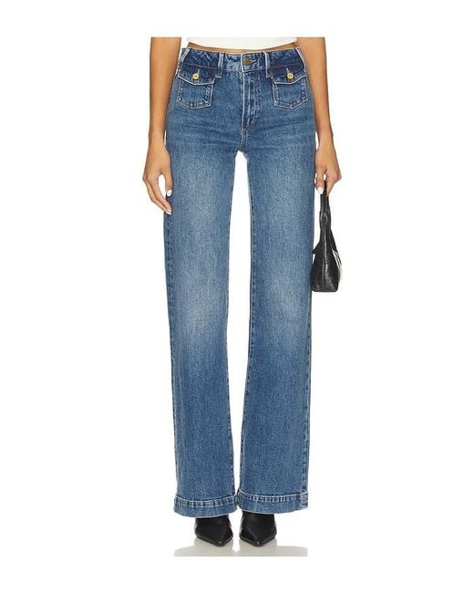 PAIGE Blue Leenah Wide Leg Jeans