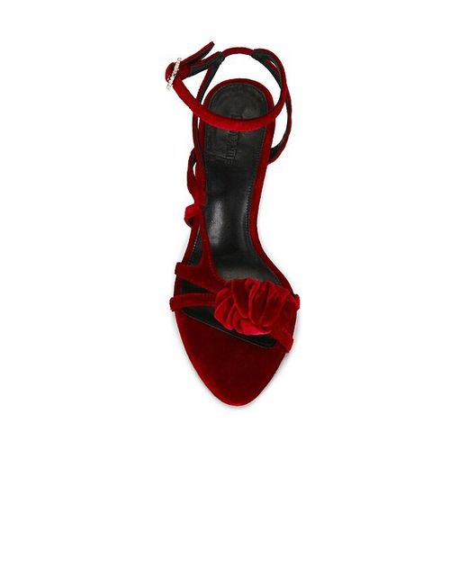 ROTATE BIRGER CHRISTENSEN Red High Heel Velvet Sandal