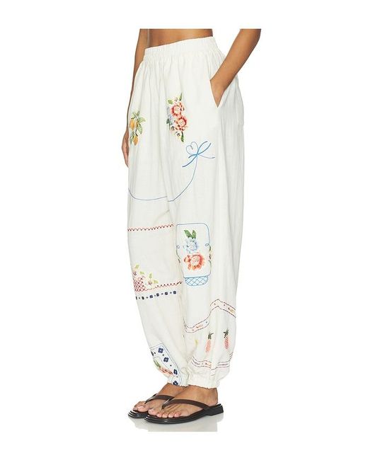 Agua Bendita White Toscana Basket Pant