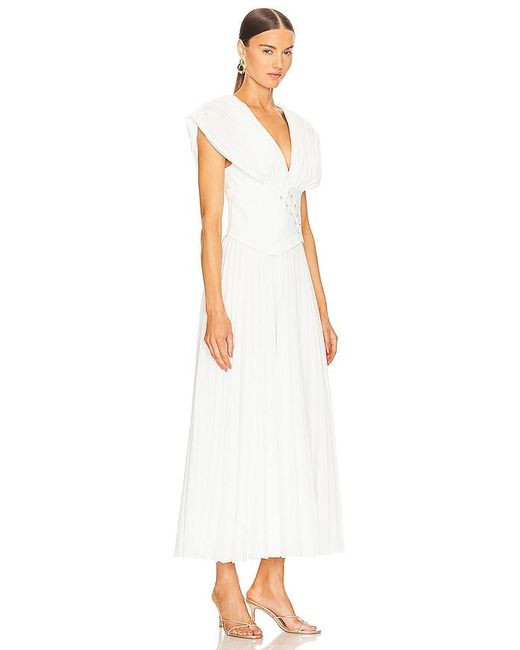 Acler White Airlie Midi Dress