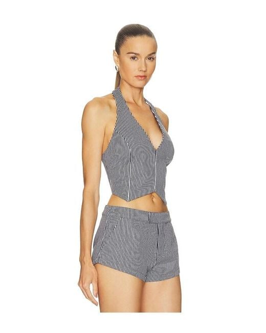 Nakedvice Blue The Staten Stripe Vest