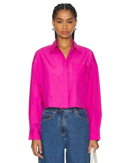 Rag & Bone Pink Beatrice Cropped Shirt