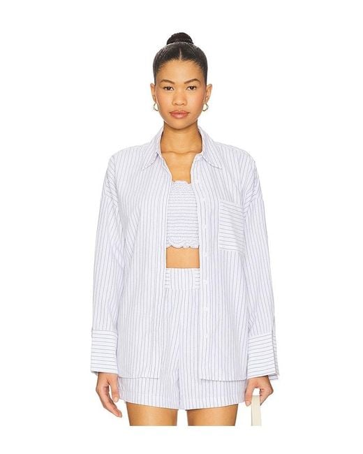ALL THE WAYS White Alice Button Down Top