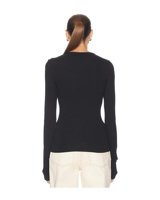 GRLFRND Black Crew Neck Extra Long Sleeve Tee