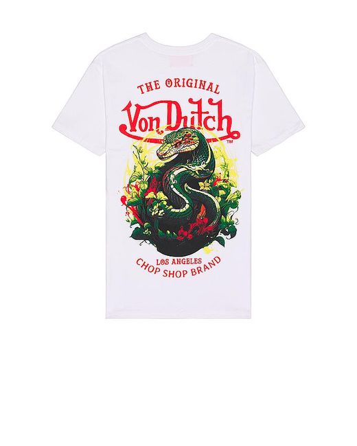 Von Dutch White Snake Graphic Tee for men