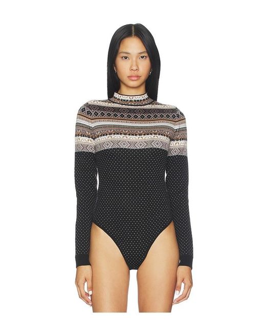 Free People Black Winter Warmer Bodysuit